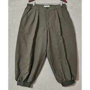 GolfKnickers.com Mens Size 36 Green Polyester Pleated Knee Length Pants
